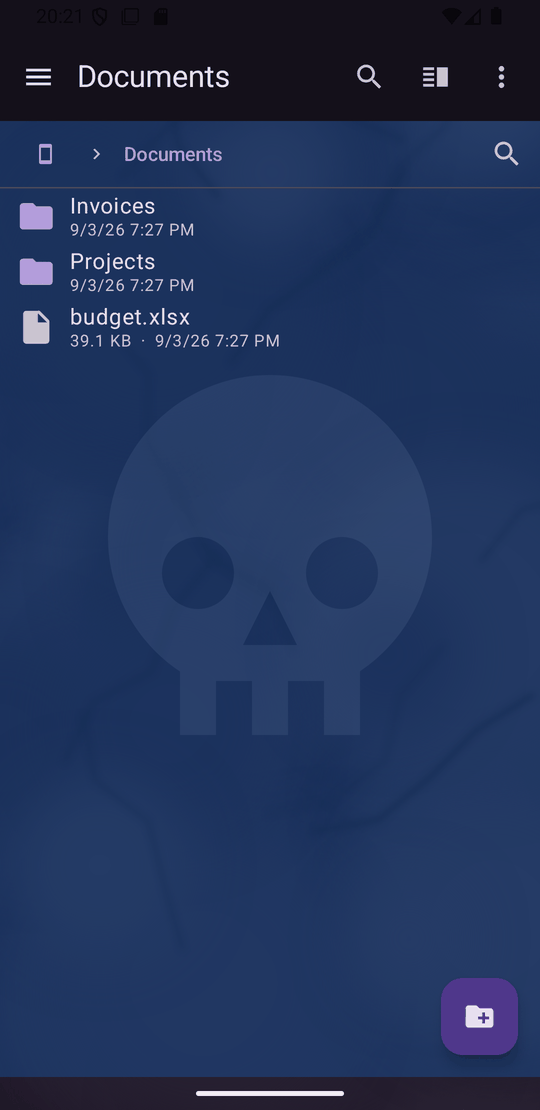 Dark mode with the Skull theme